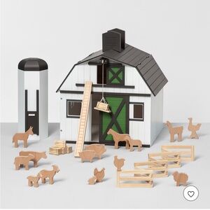 Toy Barn with Animal Figurines - Hearth & Hand™ with Magnolia: Wooden Farm Plays